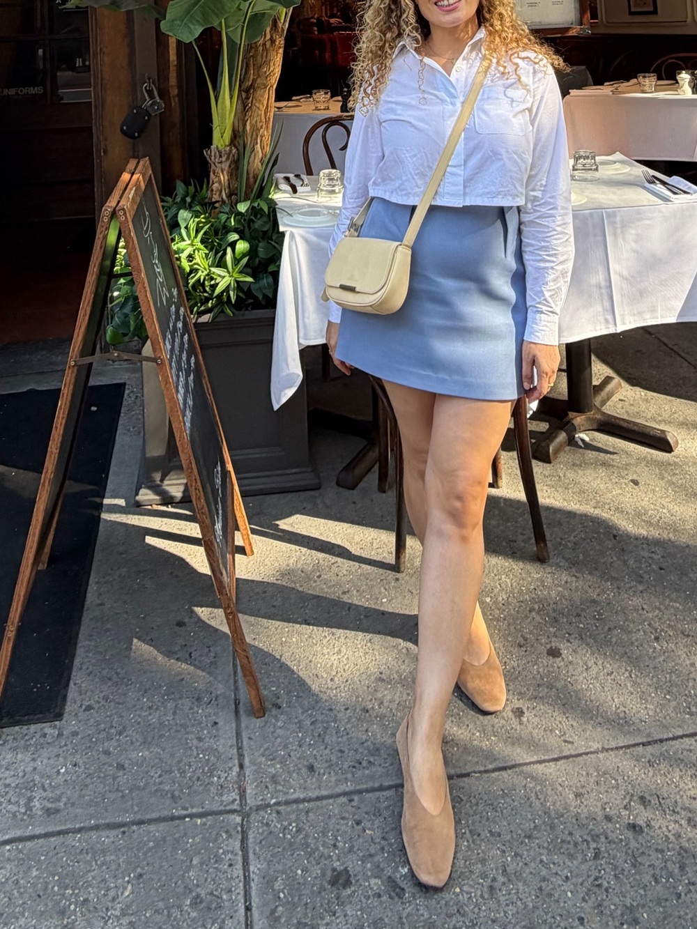 Meshki Powder Blue Mini Skirt